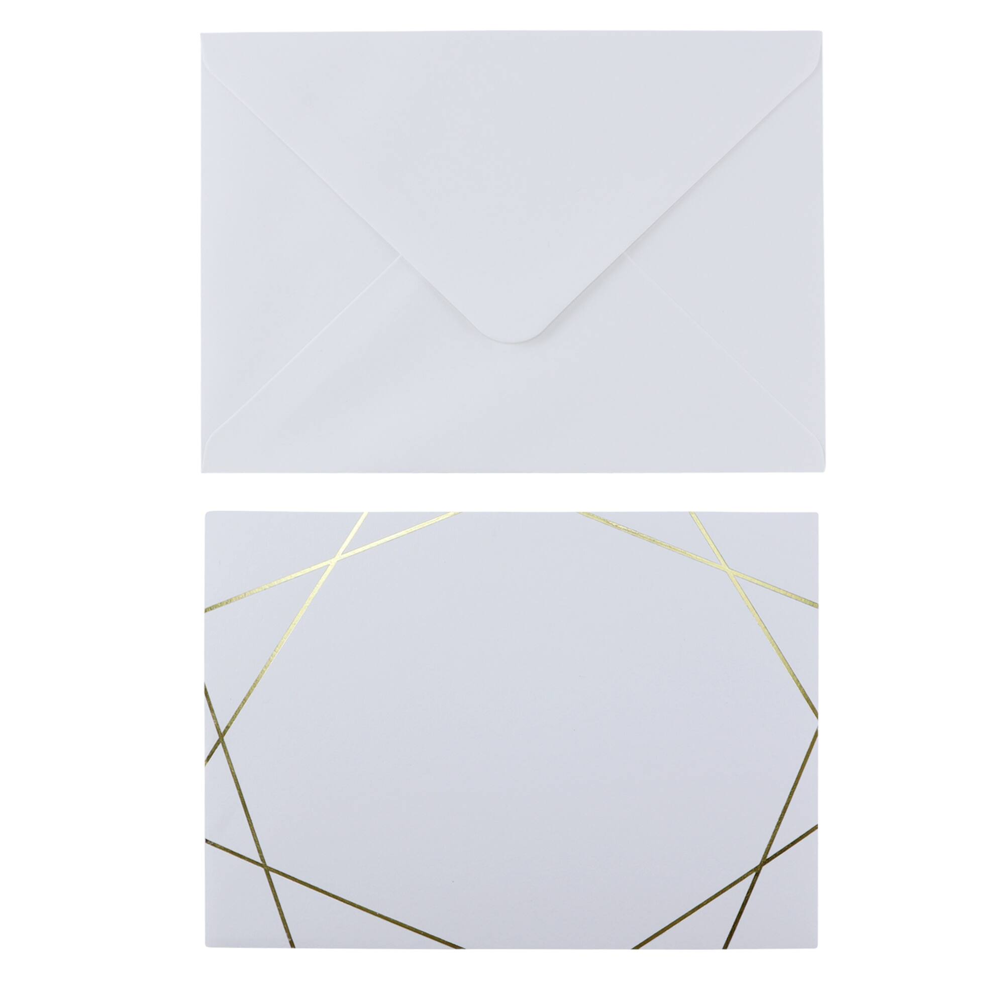 White & Gold Foil Flat Cards & Envelopes by Recollections™, 5" x 7"